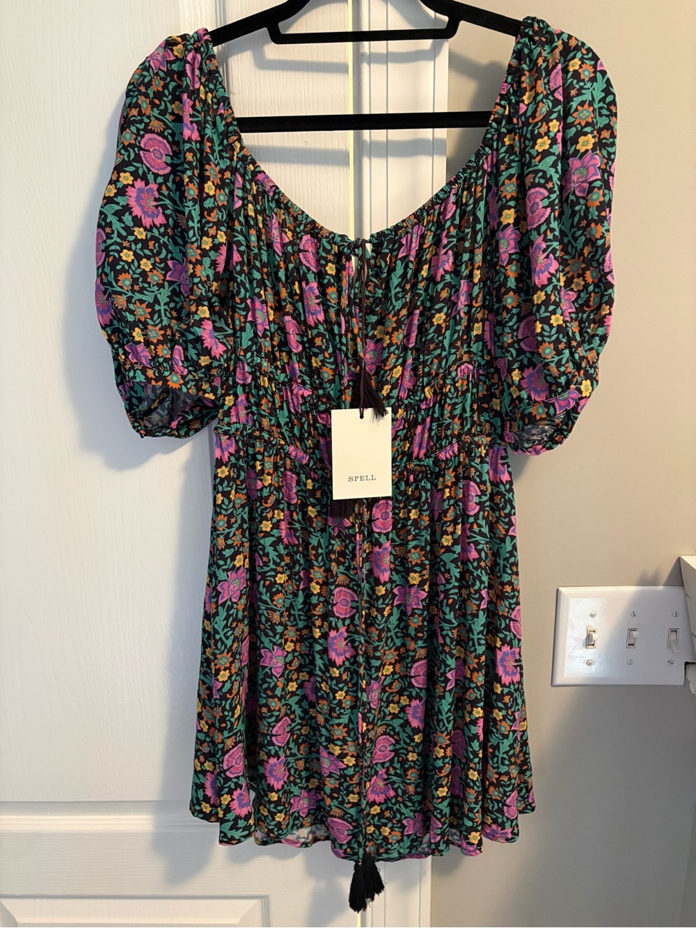NWT Spell Village Mini Dress in Forest L
